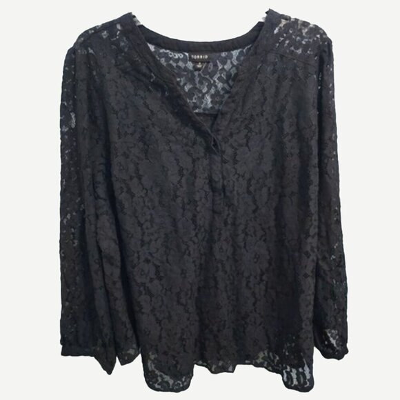 Torrid Black Lace Blouse - Picture 7 of 8